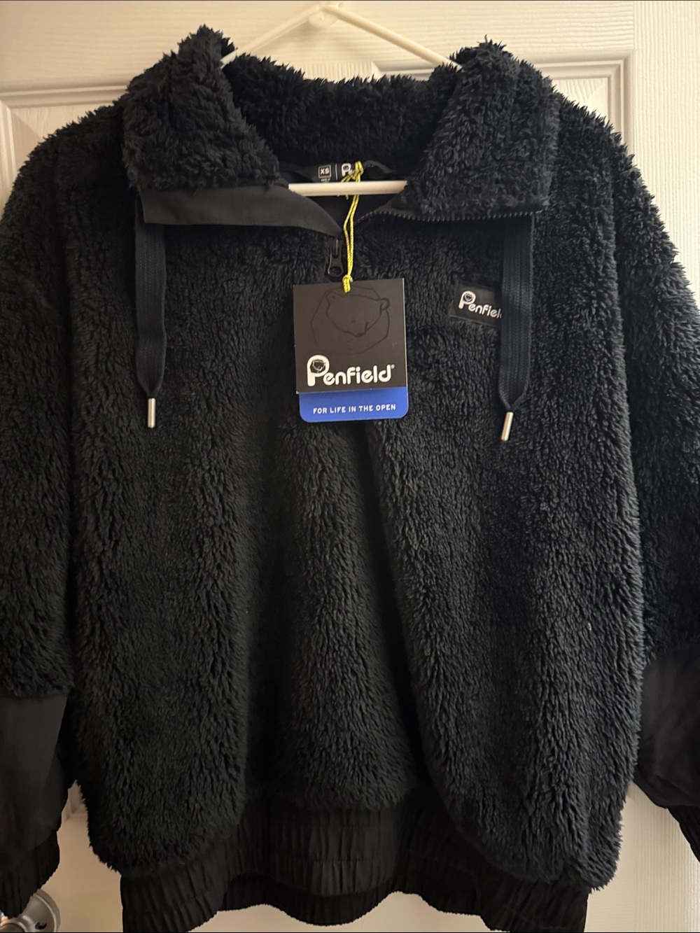 Penfield Black Plush Fleece Pullover Hoodie
